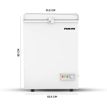 Nikai 150L Gross/100L Net, Single Door Chest Freezer With Storage Basket, High Energy Efficiency Cooling System, Adjustable Temperature, NCF150N7, White