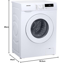 Samsung Front Load Washing Machine With Quick Wash, 7Kg, Eco Drum Clean, WW70T3020WW/GU (White)