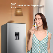 Hisense 233 Liter Refrigerator, Single Door Compact Silver With Water Dispenser, RR233N4WSU