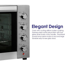 Super General 100 Liter Stainless Steel Electric Oven, Rotisserie-Grill, Convection-Oven, Thermostat, Timer, SGEO-101-TRC, Black/Silver