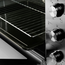 Super General 100 Liter Stainless Steel Electric Oven, Rotisserie-Grill, Convection-Oven, Thermostat, Timer, SGEO-101-TRC, Black/Silver