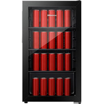 Hisense Beverage Cooler With 69 Cans/113 Bottles, Digital Touch Control, Recessed Handle, Adjustable Glass Shelves, Glass Door, RBC122N4ASU (Black)