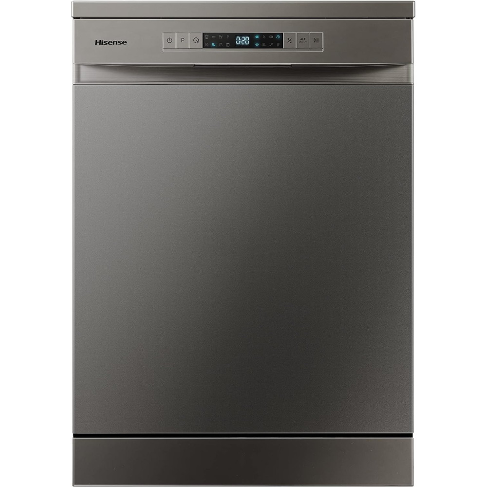 Hisense 15 Place Settings Freestanding Dishwasher 8 Programs, Titanium Grey, HS623E90G