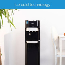 Midea Water Dispenser, Bottom Loading, Hot Cold And Ambient Temperature, Ice Cold Technology, Empty Bottle Indicator, Floor Standing, Child Safety Lock, Black, YL1633S