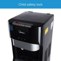 Midea Water Dispenser, Bottom Loading, Hot Cold And Ambient Temperature, Ice Cold Technology, Empty Bottle Indicator, Floor Standing, Child Safety Lock, Black, YL1633S