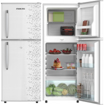Nikai 200L Gross/127L Net, Double Door Refrigerator, Adjustable Glass Shelves, Defrosting, Temperature Control, Energy Saving R600A Gas, Silent Operation, NRF200DN3M (White)