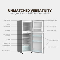 Nikai 200L Gross/127L Net, Double Door Refrigerator, Adjustable Glass Shelves, Defrosting, Temperature Control, Energy Saving R600A Gas, Silent Operation, NRF200DN3M (White)