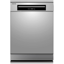 Toshiba 14 Place Setting, 6 Programs Free Standing Dishwasher With Dual Wash Zone, Dw14F1(S), Silver
