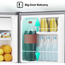 Hisense 60 Liter Compact Single Door Refrigerator, Silver, RR60D4ASU
