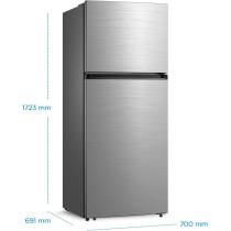Midea 580L Gross Top Mount Double Door Refrigerator MDRT580MTE46, 2 Doors Frost Free Fridge Freezer With Smart Sensor And Humidity Control, Active-C Fresh, Multi-Air Flow, Electronic Silver, Large