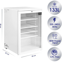 Super General 150 Liter Gross Compact Single-Door Chiller, Upright Beverage-Showcase, Energy-Saving, Low-Noise, SGSC-137 (White)