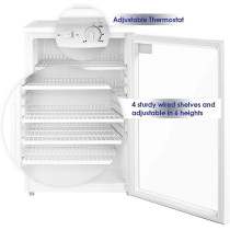 Super General 150 Liter Gross Compact Single-Door Chiller, Upright Beverage-Showcase, Energy-Saving, Low-Noise, SGSC-137 (White)