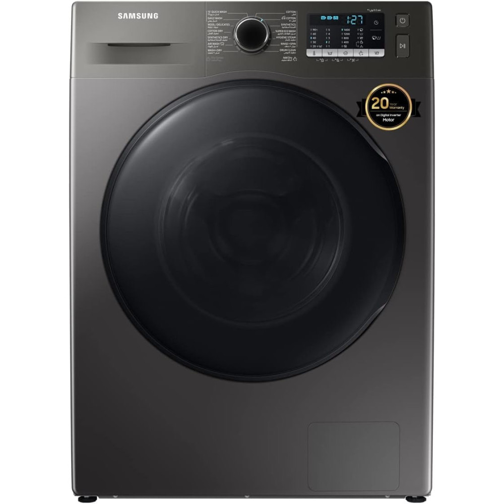 Samsung 8Kg Washer Dryer Combo Washing Machine With Air Wash, Drum Clean And Bubble Soak, WD80TA046BX/GU