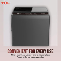 TCL 16Kg Top Load Washing Machine, 8 Washing Programs, Free Standing, Durable Glass Window, Smart Fuzzy Control, Child Safety Lock, Grey, F116TLS