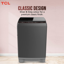 TCL 16Kg Top Load Washing Machine, 8 Washing Programs, Free Standing, Durable Glass Window, Smart Fuzzy Control, Child Safety Lock, Grey, F116TLS
