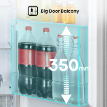 Hisense Top Mount Referigerator Top Freezer 250L Net Capacity Fridge, Big Door Balcony, Led Interior Light, Deodorizing Filter, Multi Air Flow, Silver, RT328N4DGN