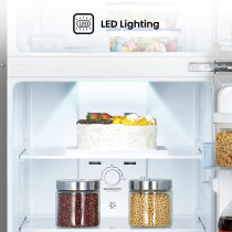 Hisense Top Mount Referigerator Top Freezer 250L Net Capacity Fridge, Big Door Balcony, Led Interior Light, Deodorizing Filter, Multi Air Flow, Silver, RT328N4DGN