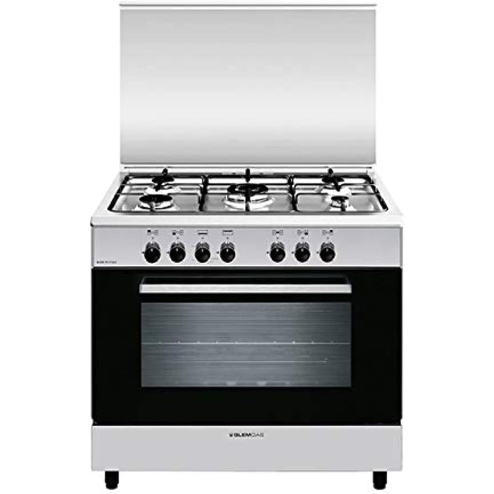 Glemgas 5 Burners 90 x 60 Cm Gas Cooker With Full Safety, Stainless Steel, SE9612GIFS
