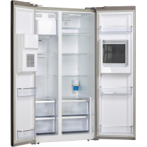 TCL 775L Side By Side Refrigerator With Inverter Motor, Ice Maker, Mini Bar, Water Dispenser, No Frost, Power Cool And Freeze, Child Lock, Led Light, Inox Finish - C775SBIM