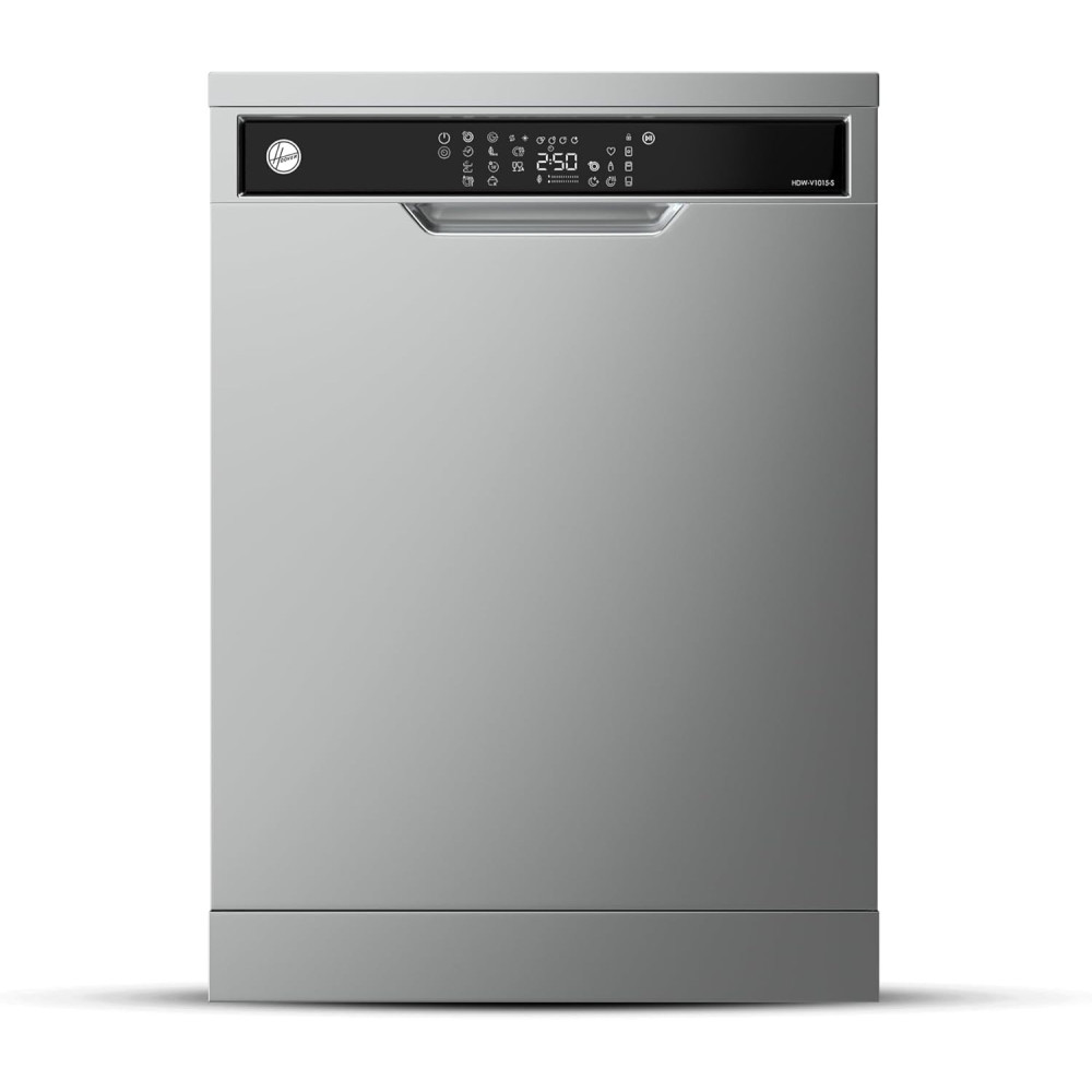 Hoover Freestanding Dishwasher, 15 Place Settings, 10 Programs, Full Touch Controls, Delay Start, Child Lock, Steel, Inox, HDW-V1015-S
