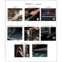 Glemgas 90 x 60 Semi Professional, Multifunction, Full Safety Cooking Range, Closed Door Grilling, Cast Iron Pan Support, Specialista ST Series, ST9612RIFS
