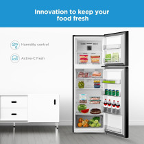 Midea 390L Gross Top Mount Double Door Refrigerator MDRT390MTE28, 2 Doors Frost Free Fridge Freezer With Smart Sensor And Humidity Control, Active-C Fresh, Multi-Air Flow, Electronic Control