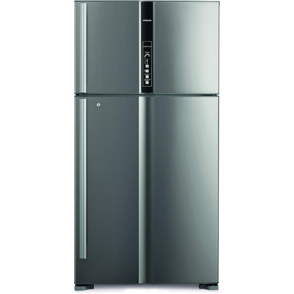 Hitachi 820L Gross Top Mount Double Door Premium Refrigerator RV820PUK1KBSL, 2 Door Fridge, Dual Fan Cooling-Led Control Panel-Twist Ice Tray, Brilliant Silver