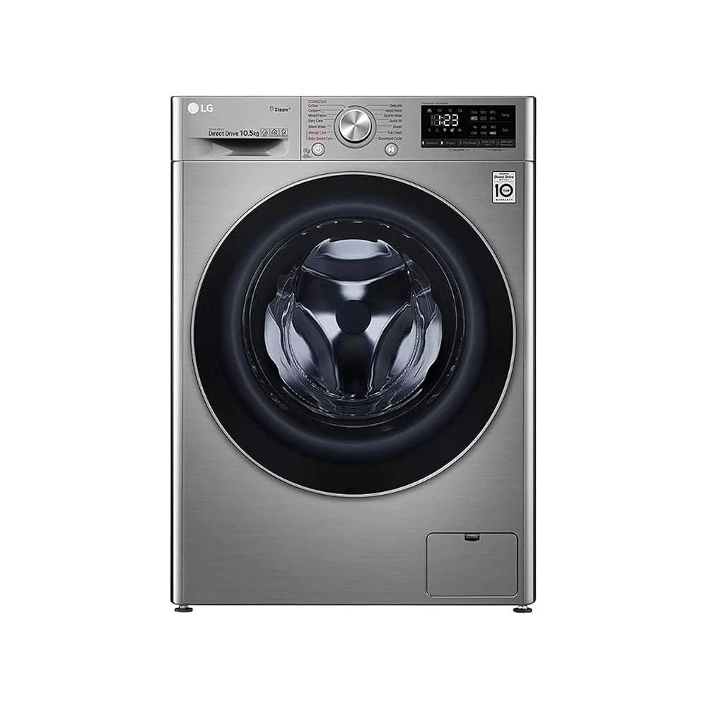 LG 10.5 KG Front Load Washing Machine, Silver, Model F4V5RYP2T