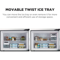 Hitachi 256 Litre Gross Top Mount Double Door Refrigerator RH330PUK7KBSL, Brilliant Silver