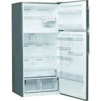 Ariston 574 liters 2 door top mount refrigerator, total no frost fridge & freezer, reversible door, dual cool technology, electronic touch control, super freeze, inox, made in turkey ‎A84TE31XO3EXUK
