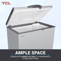TCL 326 Litre Chest Freezer Single Door, Silver, F326CFSL