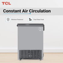 TCL 326 Litre Chest Freezer Single Door, Silver, F326CFSL