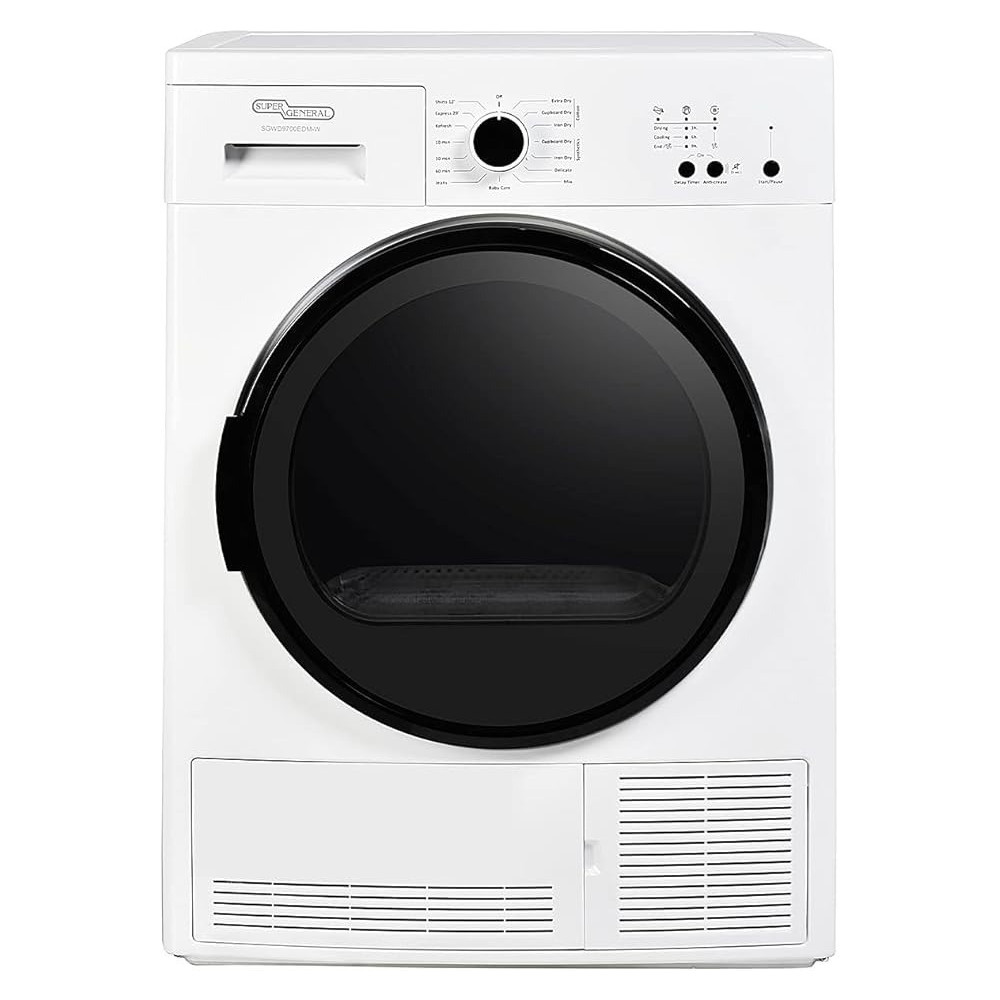 Super General 9 Kg Front Loading Washer Dryer, White, SGWD-9700-EDM-W