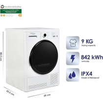 Super General 9 Kg Front Loading Washer Dryer, White, SGWD-9700-EDM-W