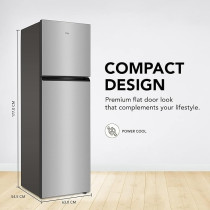 Tcl, 370L, Double Door Refrigerator, No Frost, Humidity Crisper Control, Holiday Function, Led Light, Adjustable Glass Shelves, Inox Finish, P370TMN