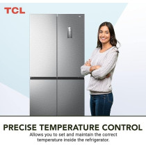 Tcl, 560L, French Door Refrigerator, Twin Eco Inverter, Electronic Touch Display, No Frost, And Freeze, Twist Ice Maker, Led Light, 1 Year, Inox Finish, P560CDN