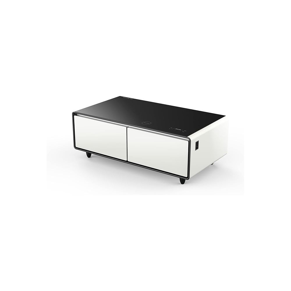 Yamada Coffee Table Minibar With Smart Bluetooth Music System, White