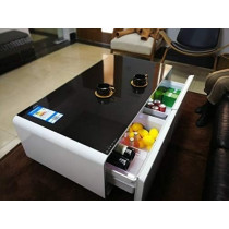 Yamada Coffee Table Minibar With Smart Bluetooth Music System, White