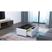 Yamada Coffee Table Minibar With Smart Bluetooth Music System, White