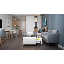 Yamada Coffee Table Minibar With Smart Bluetooth Music System, White