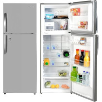 Super General, 410 Liters Gross Double Door Refrigerator-Freezer, No-Frost, Led-Light, Lock And Key, Inox, SGR-410-L, 60.5 x 67 x 170 Cm