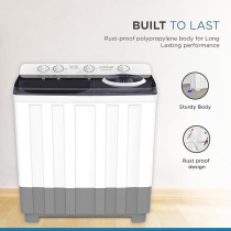 Krome 15Kg Twin Tub Semi-Automatic Washing Machine, Mechanical Wash Timer, Intuitive Control, Durable Aluminium Spin Motor, 460W Wash And 200W Spin Input Power, White, KR-WSA150K