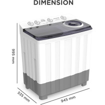 Krome 15Kg Twin Tub Semi-Automatic Washing Machine, Mechanical Wash Timer, Intuitive Control, Durable Aluminium Spin Motor, 460W Wash And 200W Spin Input Power, White, KR-WSA150K