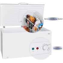 Super General Chest-Freezer 550 Liter Gross Volume, SGF-544-Mn1, White, Rectangular Deep-Freezer With Sliding Glass Door, Lock And Key, Wheels, 130 x 67 x 84 Cm