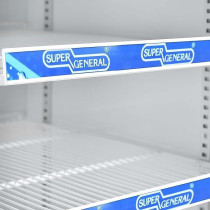 Super General 1200 Liter Gross Double-Door Chiller, Upright Beverage-Showcase, Energy-Saving, Low-Noise, White/Black, Sgsc-1217-Is, 113 x 70 x 202.3 Cm