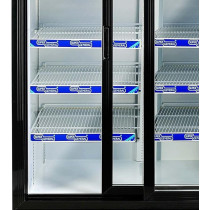 Super General 1200 Liter Gross Double-Door Chiller, Upright Beverage-Showcase, Energy-Saving, Low-Noise, White/Black, Sgsc-1217-Is, 113 x 70 x 202.3 Cm