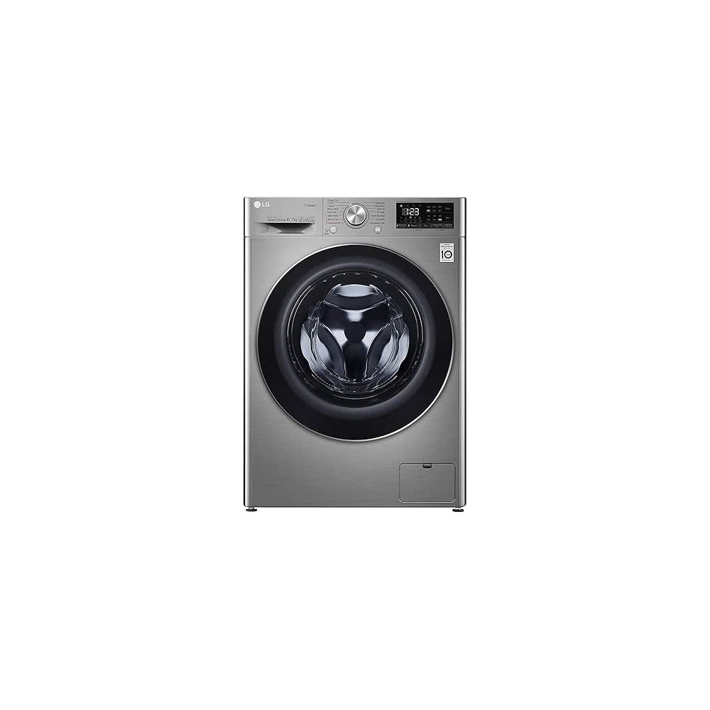 Lg 10 Kg Washer And 7 Kg Dryer Front Load Ai Dd Steam Bigger, 1400 Rpm, Silver, F4V5RGP2T