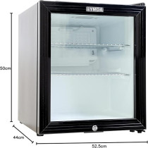 Ymda YCC60G Mini Glass Door Fridge, Black