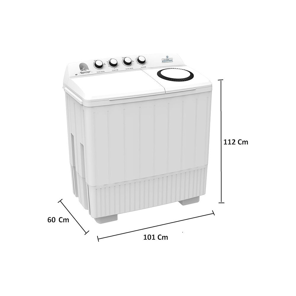 Westpoint 20 Kg Twin Tub Semi Automatic Big Capacity Washing Machine 4 Star, White, WTx-2020