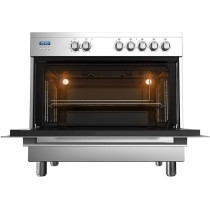 Midea 90 x 60Cm Freestanding Ceramic Cooker With 109L Multifunction Oven, 5 Zones Full Electric Cooking Range With LED Display, Dual Convection Fan, Rotisserie, Digital Timer, Stainless Steel, VSVC96048